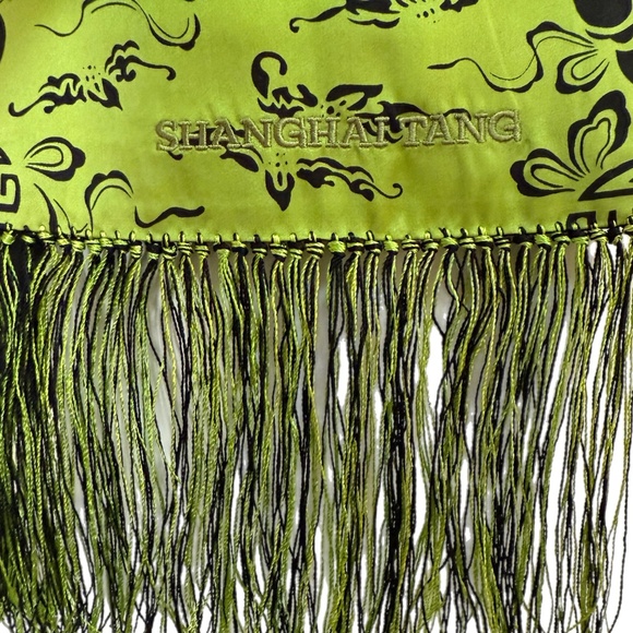 Shanghai Tang 100% Silk Scarf – Green & Black – NWT - Picture 4 of 10